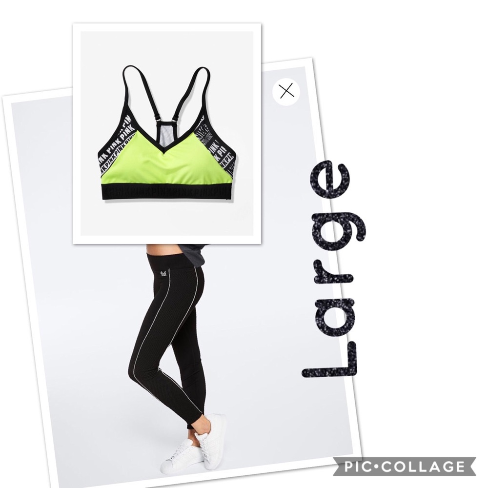NEW! VS PINK Ultimate Sports Bra Legging Set L - Picture 1 of 7